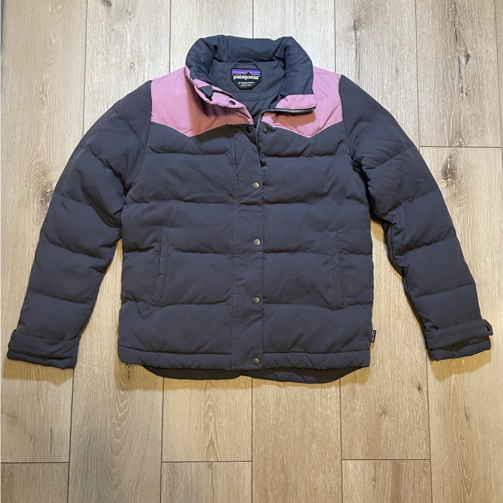 Patagonia Retro Insulated Bivy‎ Down Puffer Jacket Women's M Gorpcore Navy Pink